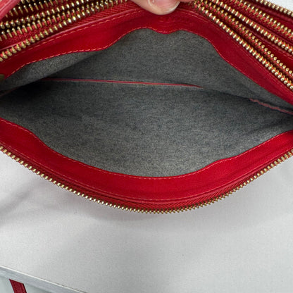 Pre-Owned Celine Triple Pochette Soft Leather Crossbody (Red) CEL.B.1005