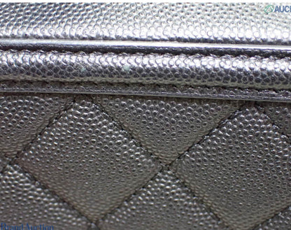 Pre-Owned Chanel Filigree Vertical Vanity Caviar Leather Crossbody (Black)