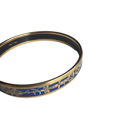 Pre-Owned Hermes Blue Patterned Bangle Bracelet HER.J.1013