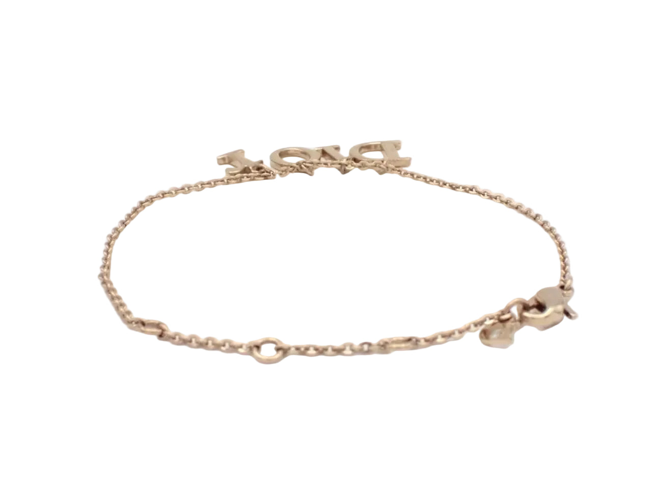 Pre-Owned Christian Dior CD Gold Plated Swing Charm Bracelet Necklace DIO.J.1007