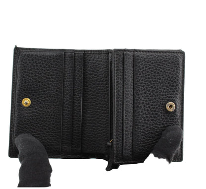 Pre-Owned Gucci Marmont Leather Bifold Card Case (Black) GUC.S.1018