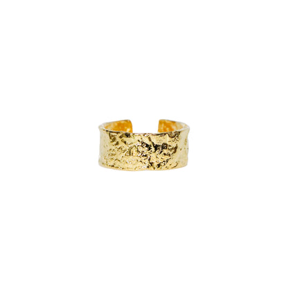 Fashion Hammered Cuff Adjustable Ring, Hypoallergenic