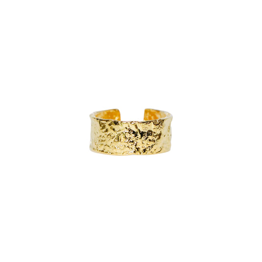 Fashion Hammered Cuff Adjustable Ring, Hypoallergenic