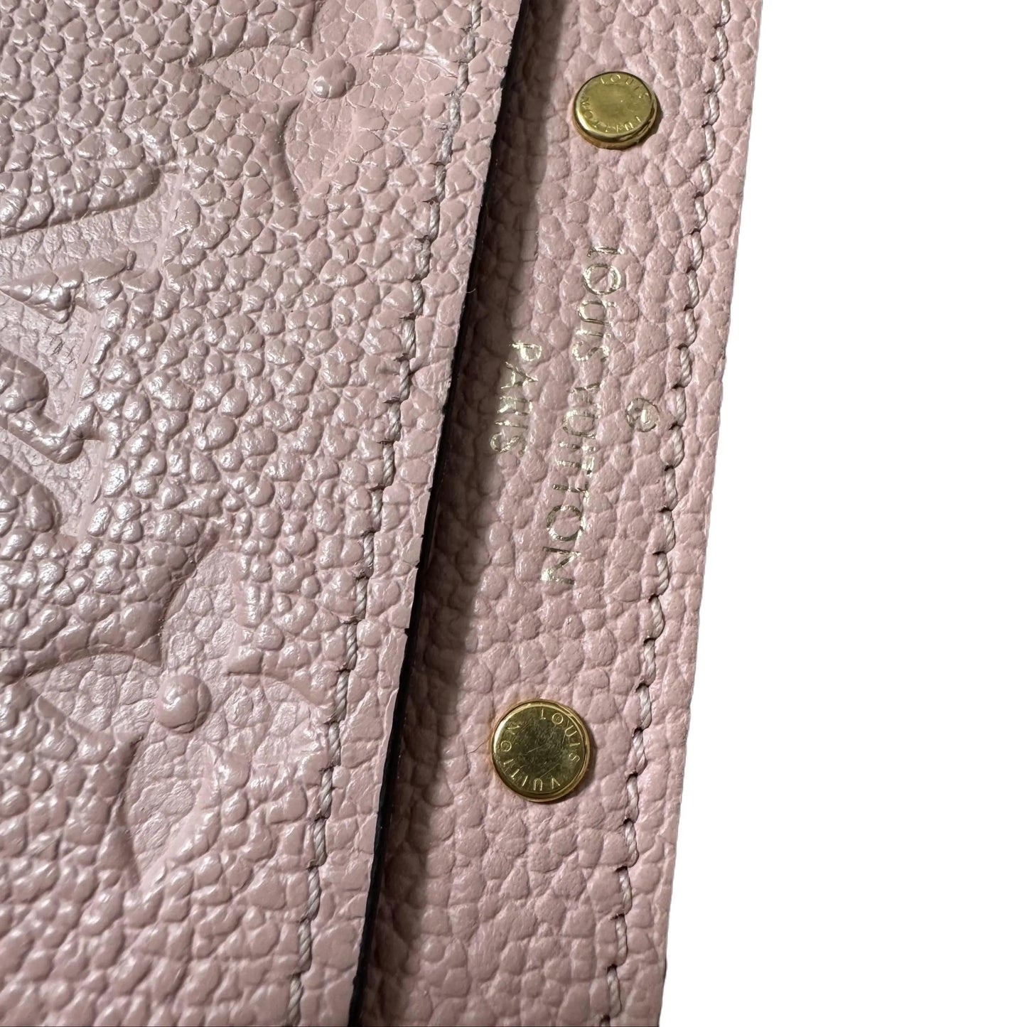 Pre-Owned Louis Vuitton Card Holder Monogram Empreinte Leather (Pink) LOU.S.1286