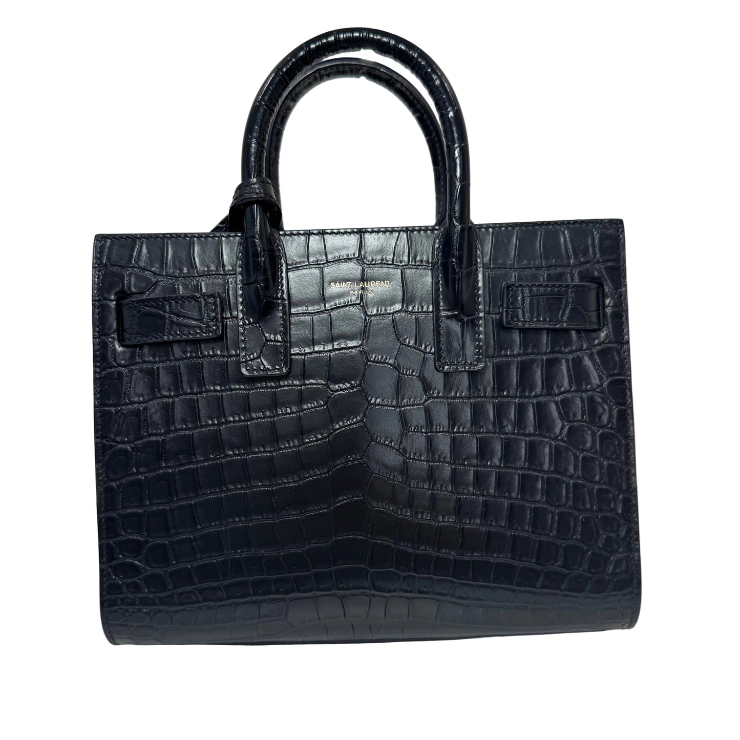 Pre-Owned Saint Laurent Sac de Jour Nano Shoulder Bag Croc Embossed Leather YSL.B.1009