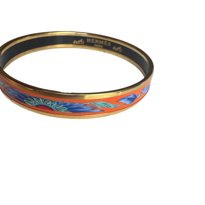 Pre-Owned Hermes Orange Feather Bangle Bracelet HER.J.1012