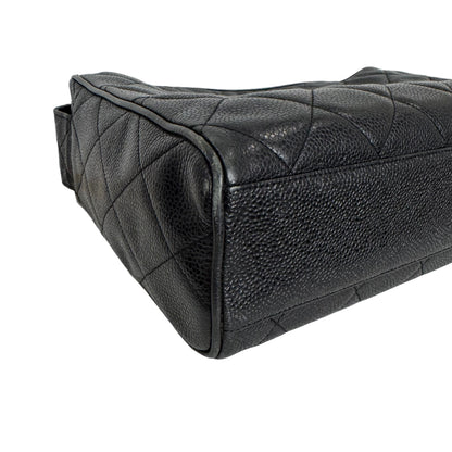 Pre-Owned Chanel Vintage Coco 3 Series Large Caviar Leather Camera Bag (Black) CHA.B.1022