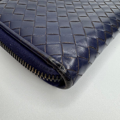 Pre-Owned Bottega Veneta Intrecciato Zippy Wallet (Navy) BOT.S.1004
