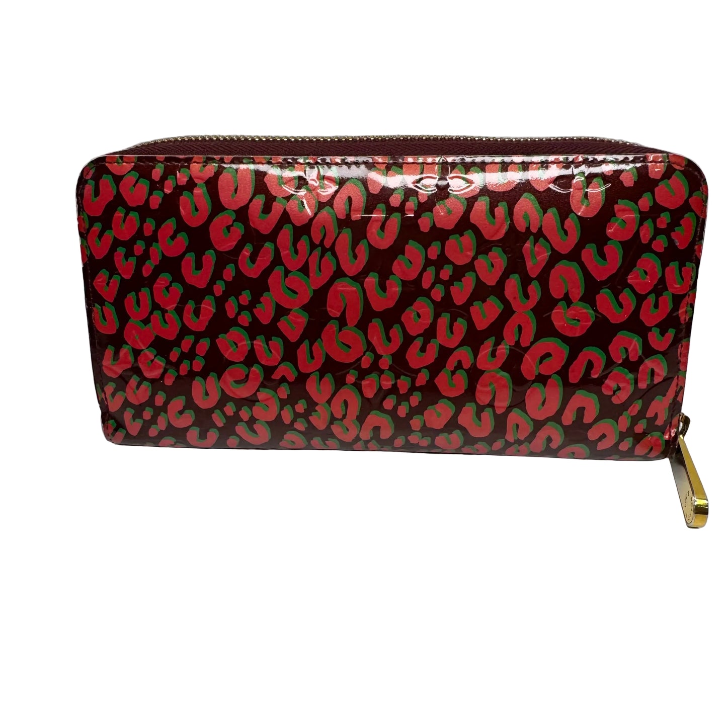 Pre-Owned Louis Vuitton Zippy Stephen Sprouse Leopard Graffiti Vernis Leather Wallet LOU.S.1293