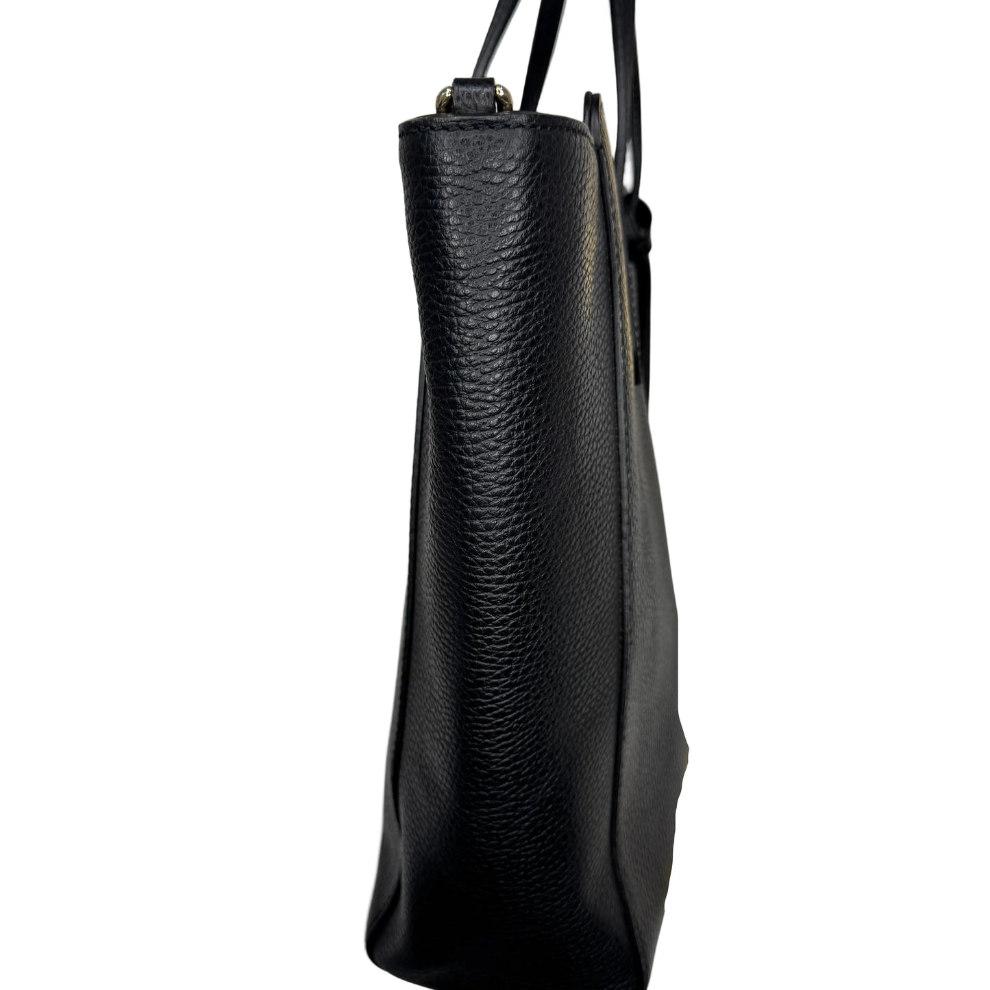 Pre-Owned Gucci Vertical Swing Leather Tote Bag with Strap (Black) GUC.B.1085