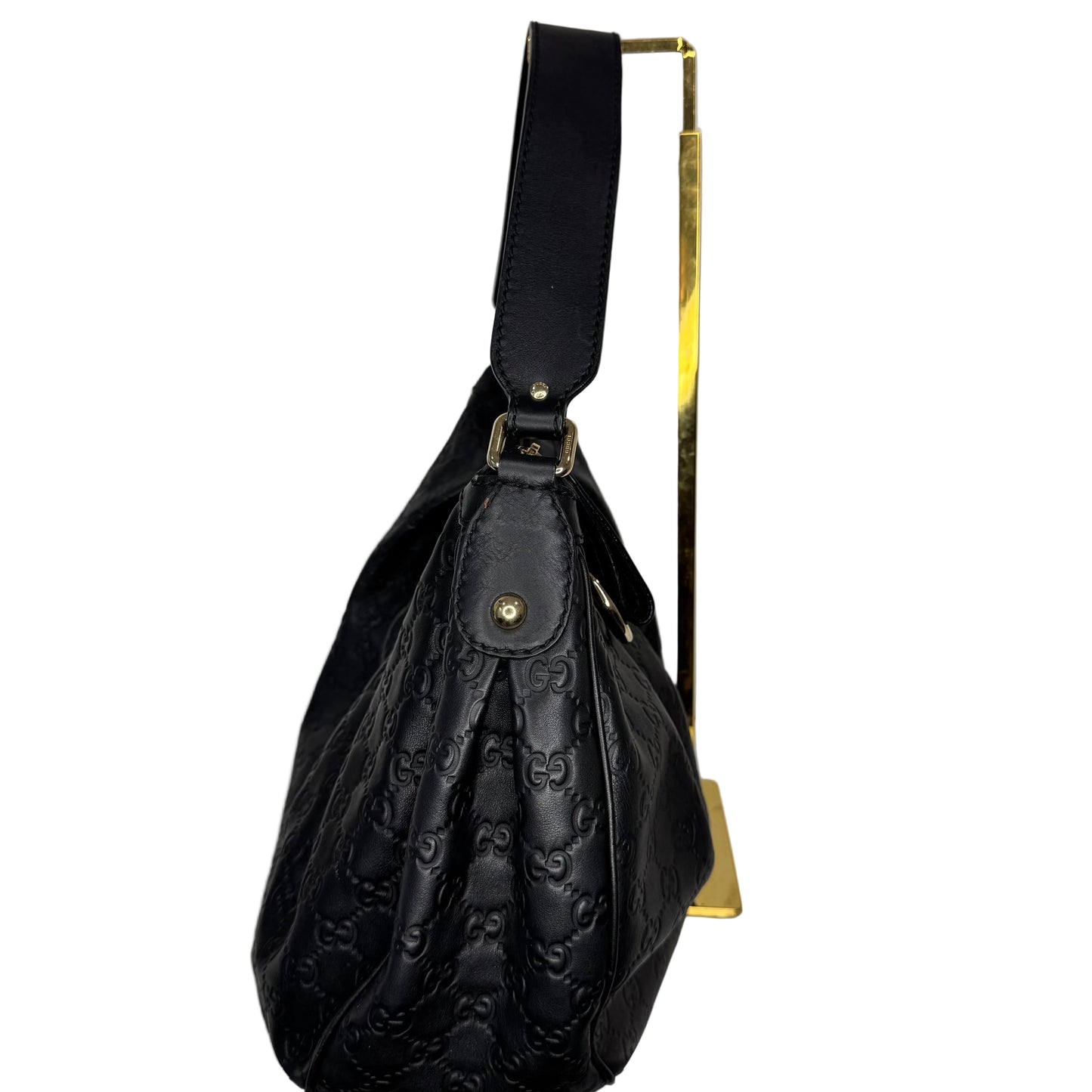 Pre-Owned Gucci Sukey Leather Guccissima Hobo(Black) GUC.B.1084