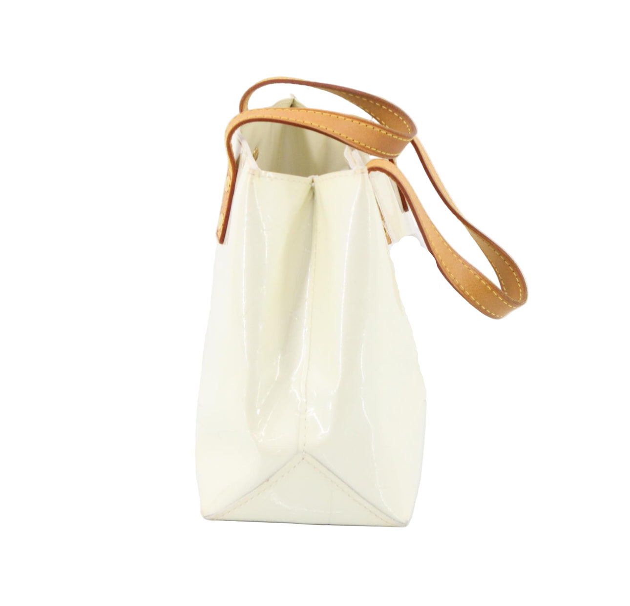 Pre-Owned Louis Vuitton Reade Vernis Leather Top Handle Bag (Pearl) LOU.B.1094