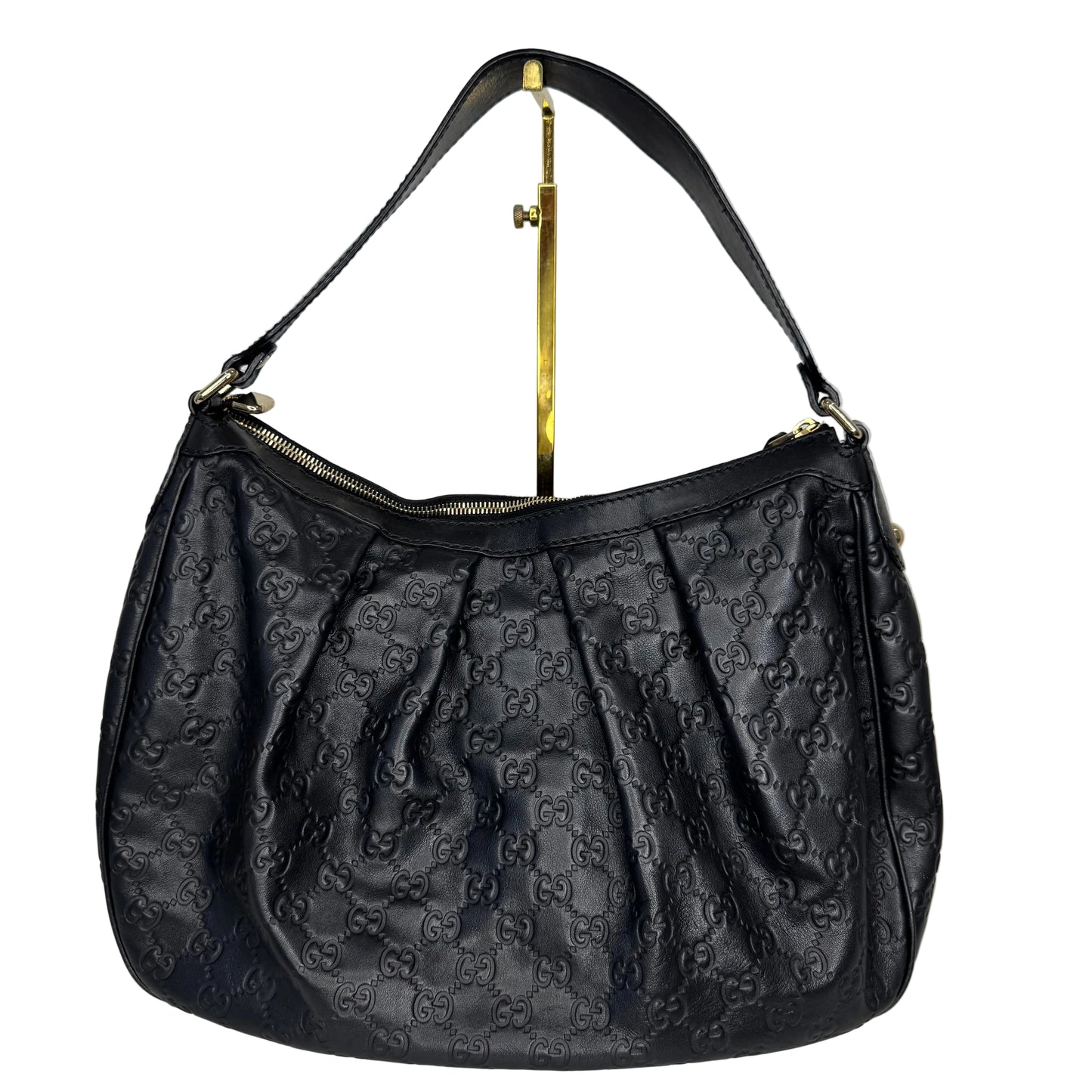 Pre-Owned Gucci Sukey Leather Guccissima Hobo(Black) GUC.B.1084