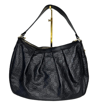 Pre-Owned Gucci Sukey Leather Guccissima Hobo(Black) GUC.B.1084