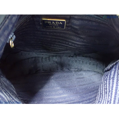 Pre-Owned Prada Quilted Nylon Chain Shoulder Bag (Blue)