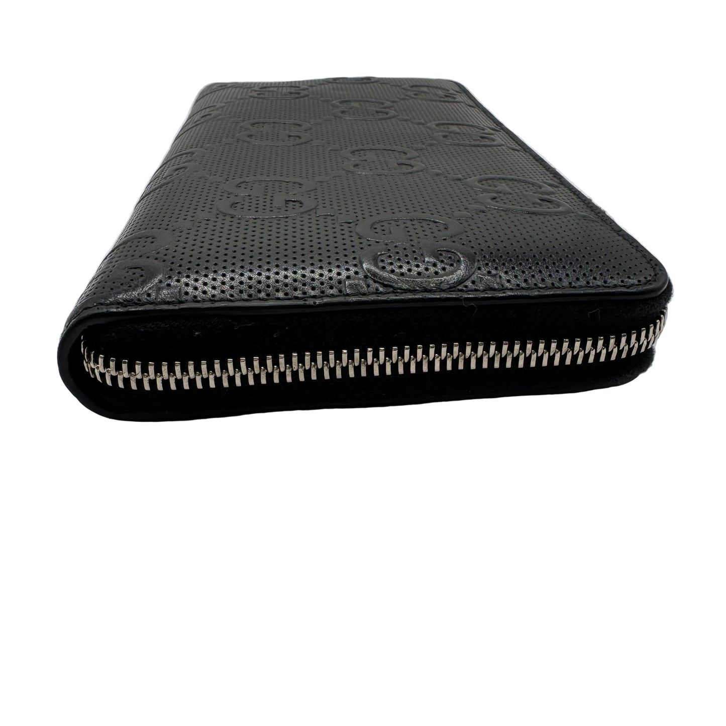 Pre-Owned Gucci Jumb GG Zip Around Large Wallet (Black) GUC.S.1010