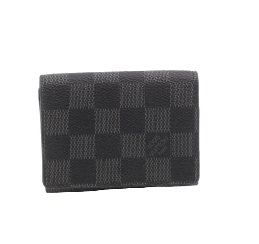 Pre-Owned Louis Vuitton Envelope Card Holder Damier Graphite LOU.S.1258