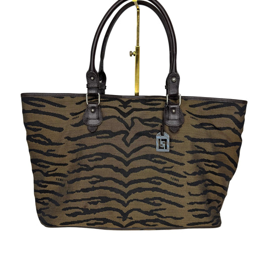 Pre-Owned Fendi Small Tiger Print Tote FEN.B.1004
