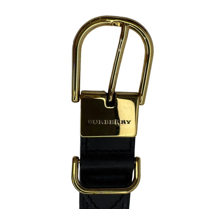 Pre-Owned Burberry Debossed Leather Belt 80 (Black)