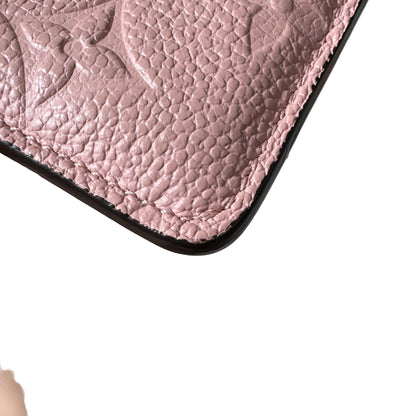 Pre-Owned Louis Vuitton Card Holder Monogram Empreinte Leather (Pink) LOU.S.1286