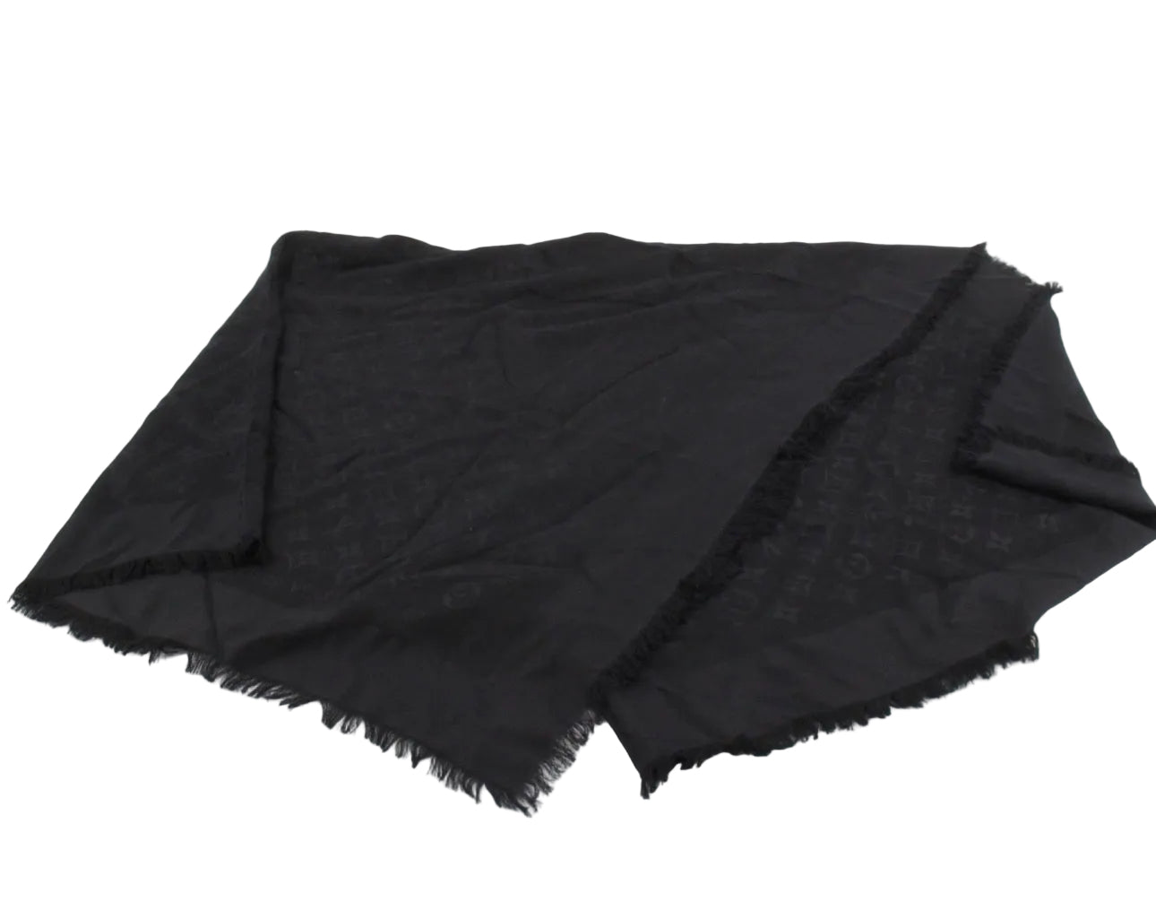 Pre-Owned Louis Vuitton Monogram Blanket Shawl (Black) LOU.A.1014