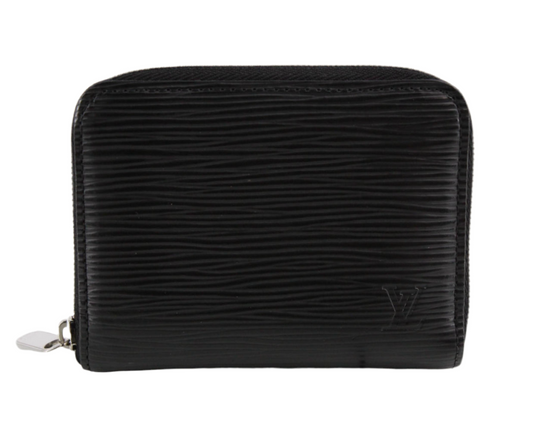Pre-owned Louis Vuitton Zippy Coin Purse Epi Leather Wallet (Black) LOU.S.1133