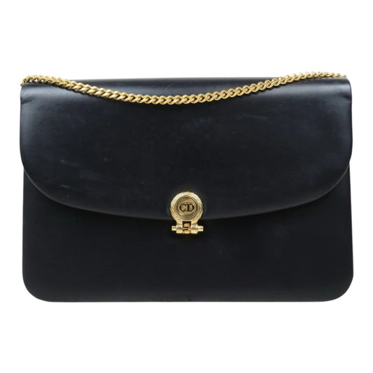 Pre-Owned Dior Vintage Box Calf Shoulder Bag (Navy)