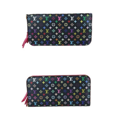 Pre-Owned Louis Vuitton Insolite Long Wallet Monogram Multicolor Takashi Murakami (Black) LOU.S.1104