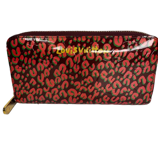 Pre-Owned Louis Vuitton Zippy Stephen Sprouse Leopard Graffiti Vernis Leather Wallet LOU.S.1293