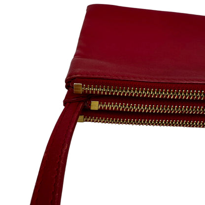 Pre-Owned Celine Triple Pochette Soft Leather Crossbody (Red) CEL.B.1005