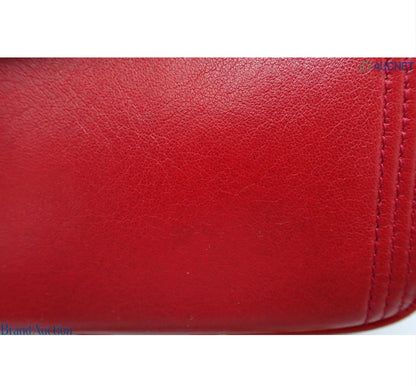 Pre-Owned Chanel Vintage Coco Mark Small Fringe Lambskin Leather Camera Bag (Red)