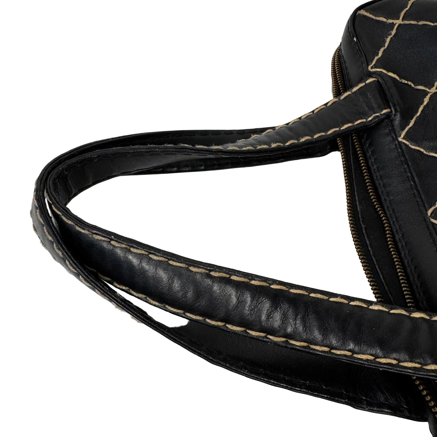 Pre-Owned Chanel Wild Stitch Lambskin Medium Tote Bag (Black) CHA.B.1026