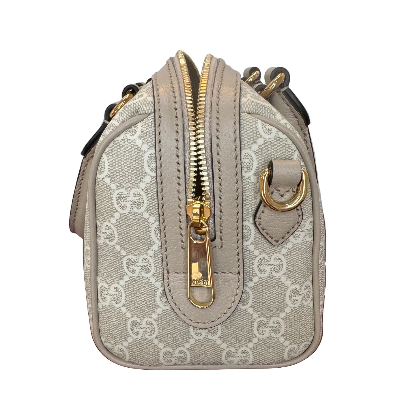 Pre-Owned Gucci Ophidia Small GG Supreme & Leather Boston Bag w/ Strap