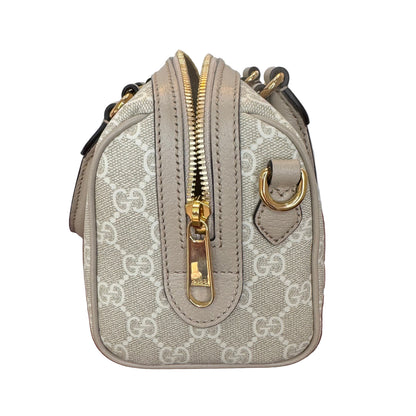 Pre-Owned Gucci Ophidia Small GG Supreme & Leather Boston Bag w/ Strap