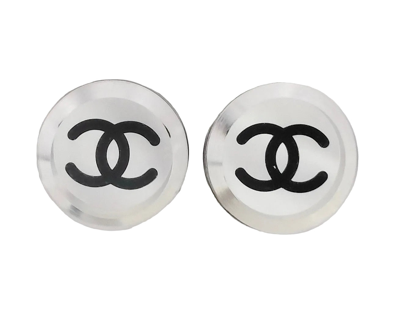 Preowned Chanel Circle Mirror CC 2004 Pierced Earrings-CHA.J.1078
