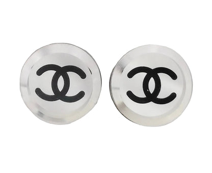 Preowned Chanel Circle Mirror CC 2004 Pierced Earrings-CHA.J.1078