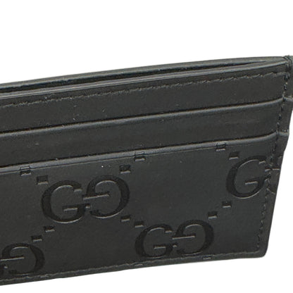 Pre-Owned Gucci Jumbo GG Matte Leather sCard Holder (Black) GUC.S.1011