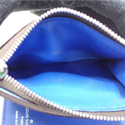 Pre-Owned Louis Vuitton Zoe Blue Leather & Monogram Canvas Wallet- LOU.S.1153