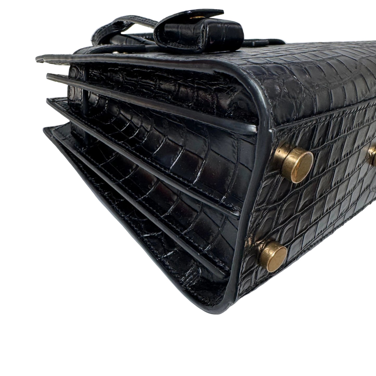 Pre-Owned Saint Laurent Sac de Jour Nano Shoulder Bag Croc Embossed Leather YSL.B.1009