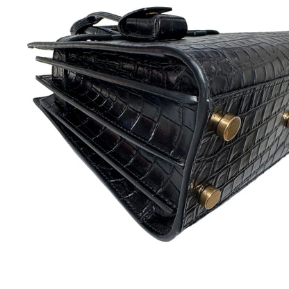 Pre-Owned Saint Laurent Sac de Jour Nano Shoulder Bag Croc Embossed Leather YSL.B.1009