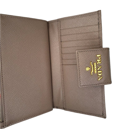 Pre-Owned Prada Long Saffiano Leather Wallet (Beige)