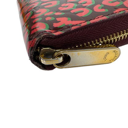 Pre-Owned Louis Vuitton Zippy Stephen Sprouse Leopard Graffiti Vernis Leather Wallet LOU.S.1293