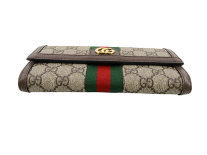 Pre-Owned Gucci Ophedia Continental GG Supreme Long Wallet