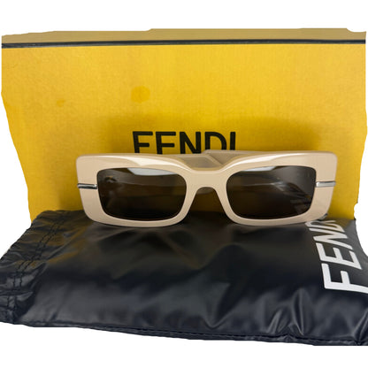 Pre-Owned Fendi Fendigraphy Beige Sunglasses FEN.A.1004