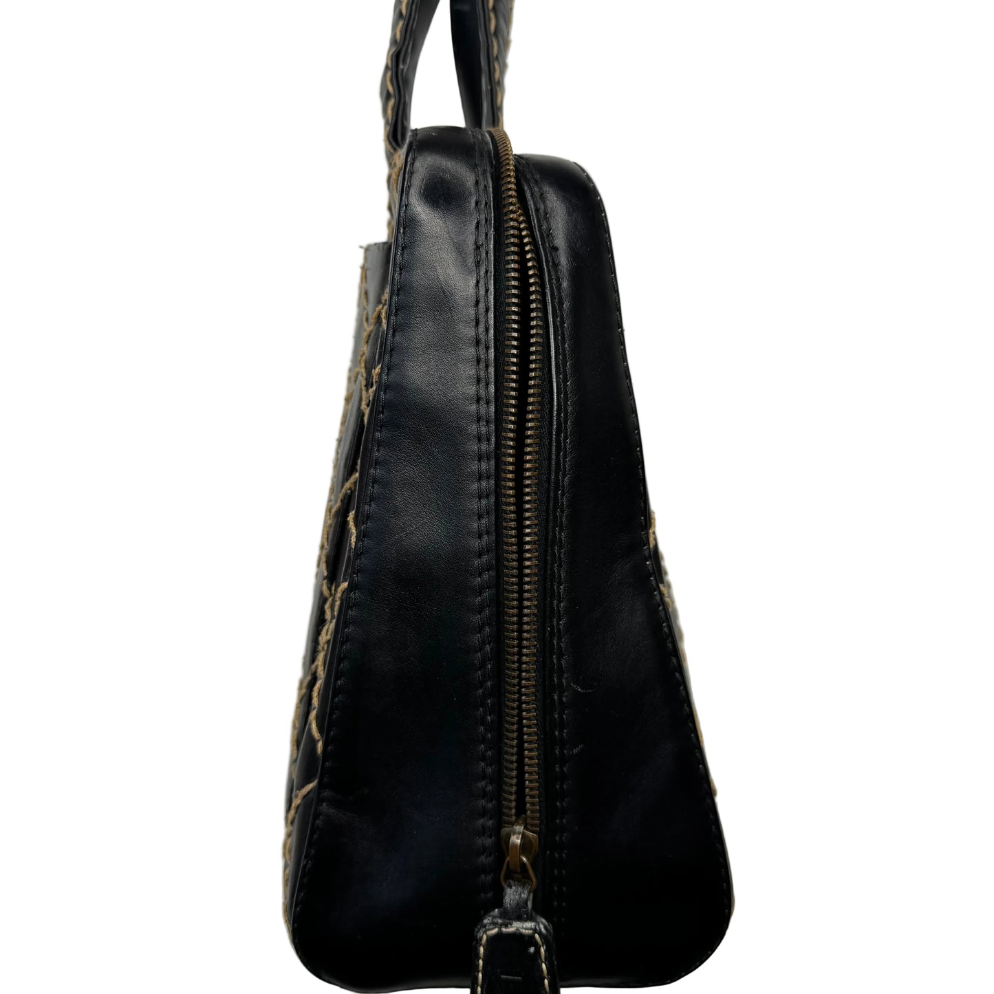 Pre-Owned Chanel Wild Stitch Lambskin Medium Tote Bag (Black) CHA.B.1026