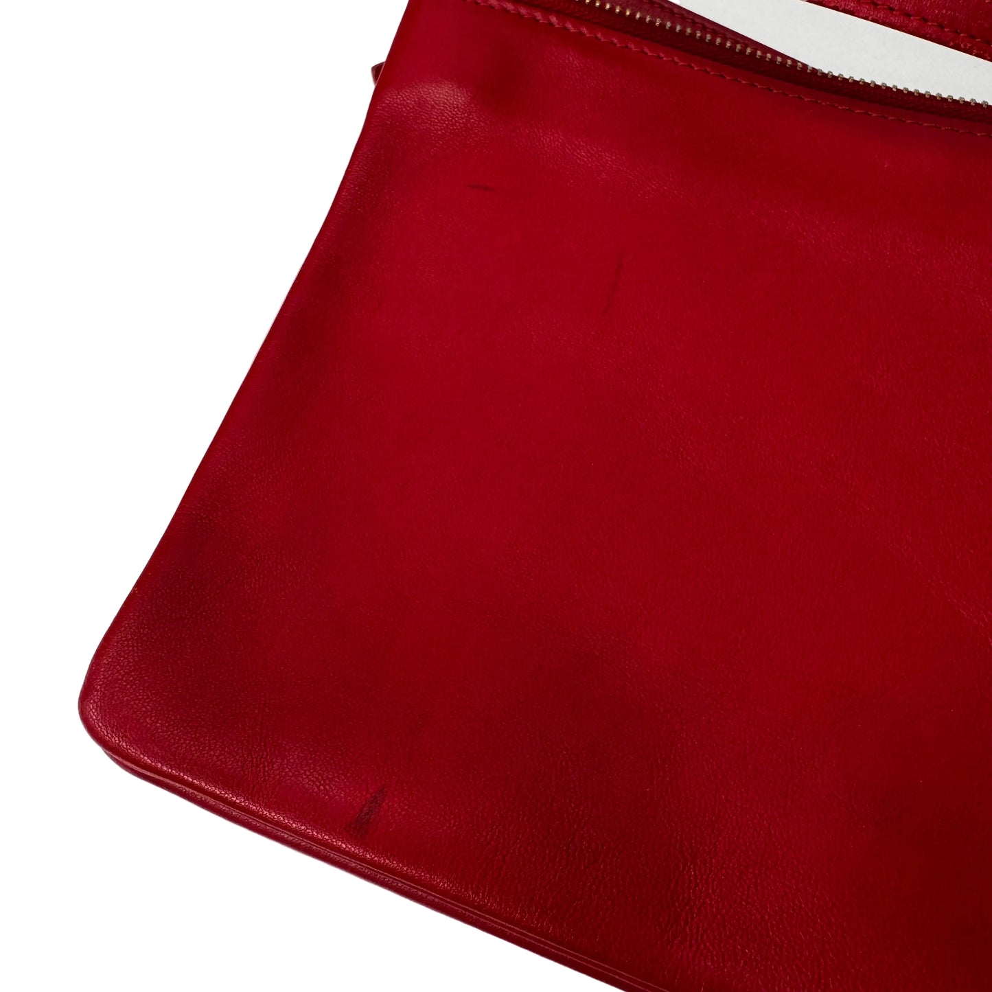Pre-Owned Celine Triple Pochette Soft Leather Crossbody (Red) CEL.B.1005