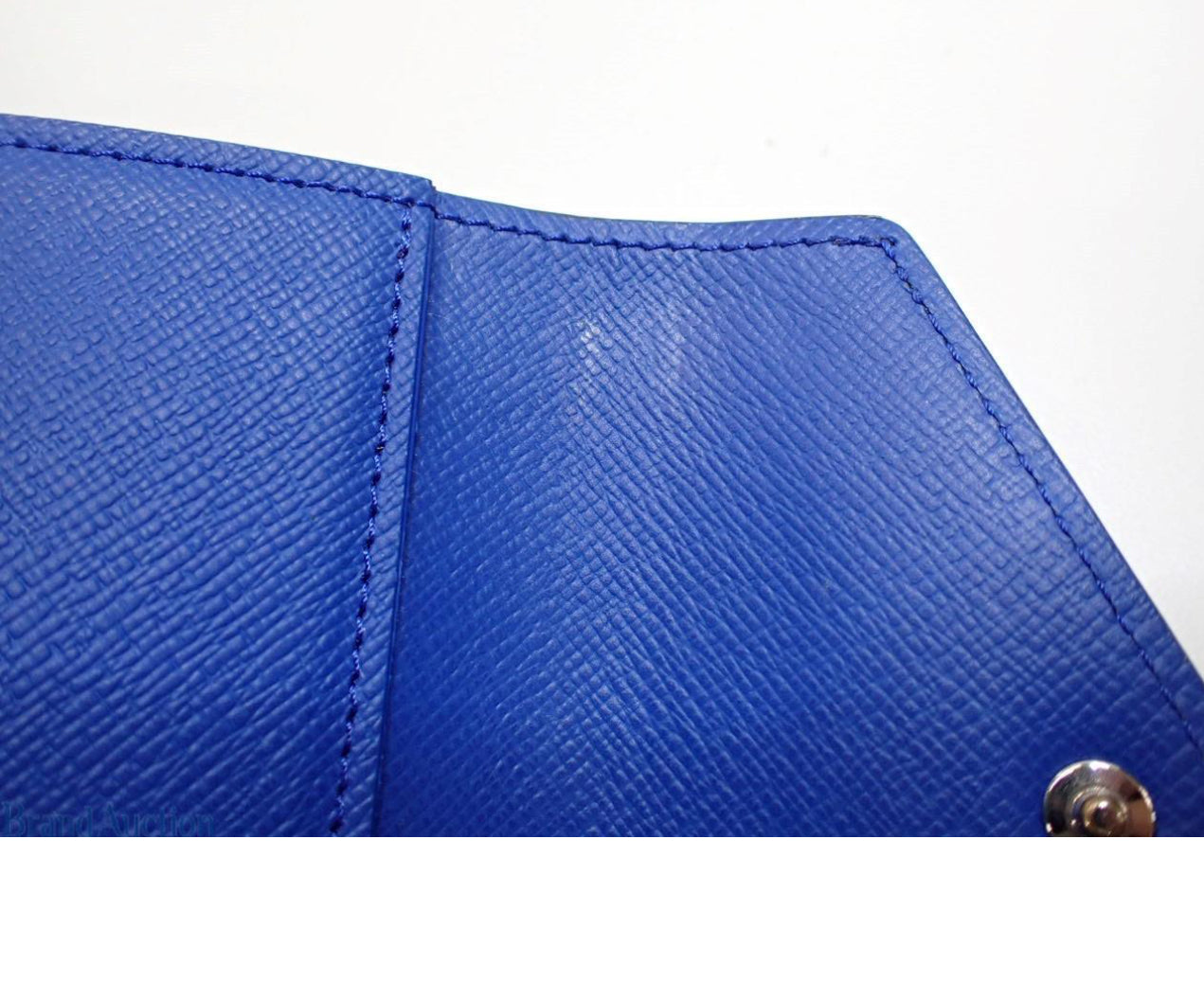 Pre-Owned Louis Vuitton Zoe Blue Leather & Monogram Canvas Wallet- LOU.S.1153