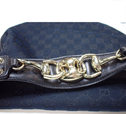 Pre-Owned Gucci Horsebit GG Canvas & Leather Shoulder Bag GUC.B.1033