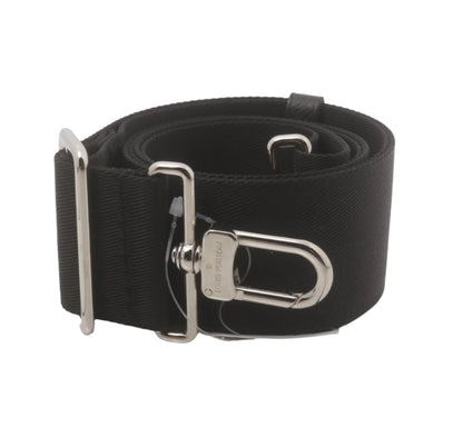 Preowned Louis Vuitton Guitar Strap w/ Silver Hardware (Black)-LOU.S.1079