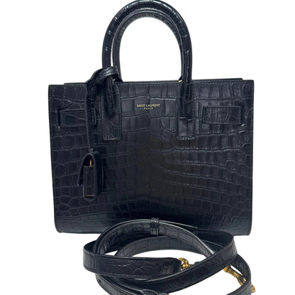 Pre-Owned Saint Laurent Sac de Jour Nano Shoulder Bag Croc Embossed Leather YSL.B.1009